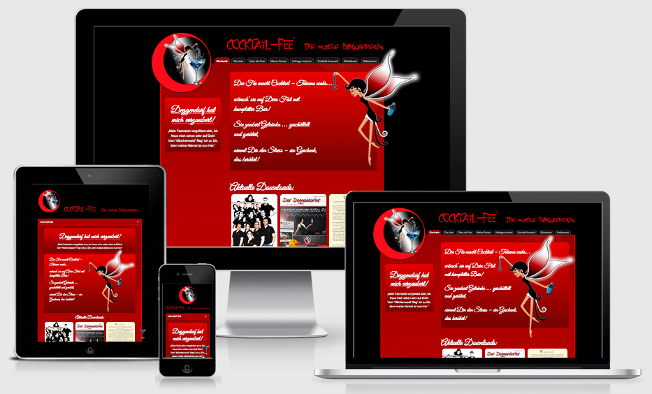Responsive Webdesign für die Cocktail-Fee