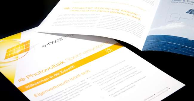 Die neuen Flyer für e-nova
