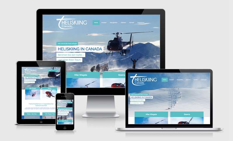 Ein neues Webdesign für Heliskiing Canada