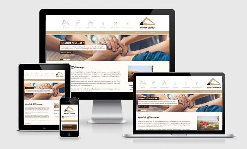 Webdesign und Printprodukte für Andrea Gierich