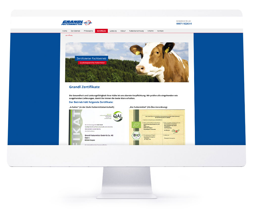 Die perfekte Webseite für Ihr Hotel - Grandl Futtermittel GmbH & Co. KG