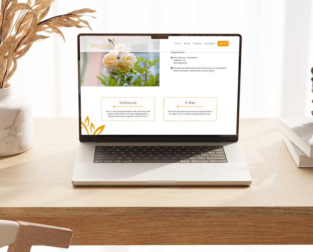 purpix Referenz Maria Schlosser Kontakt auf Laptop