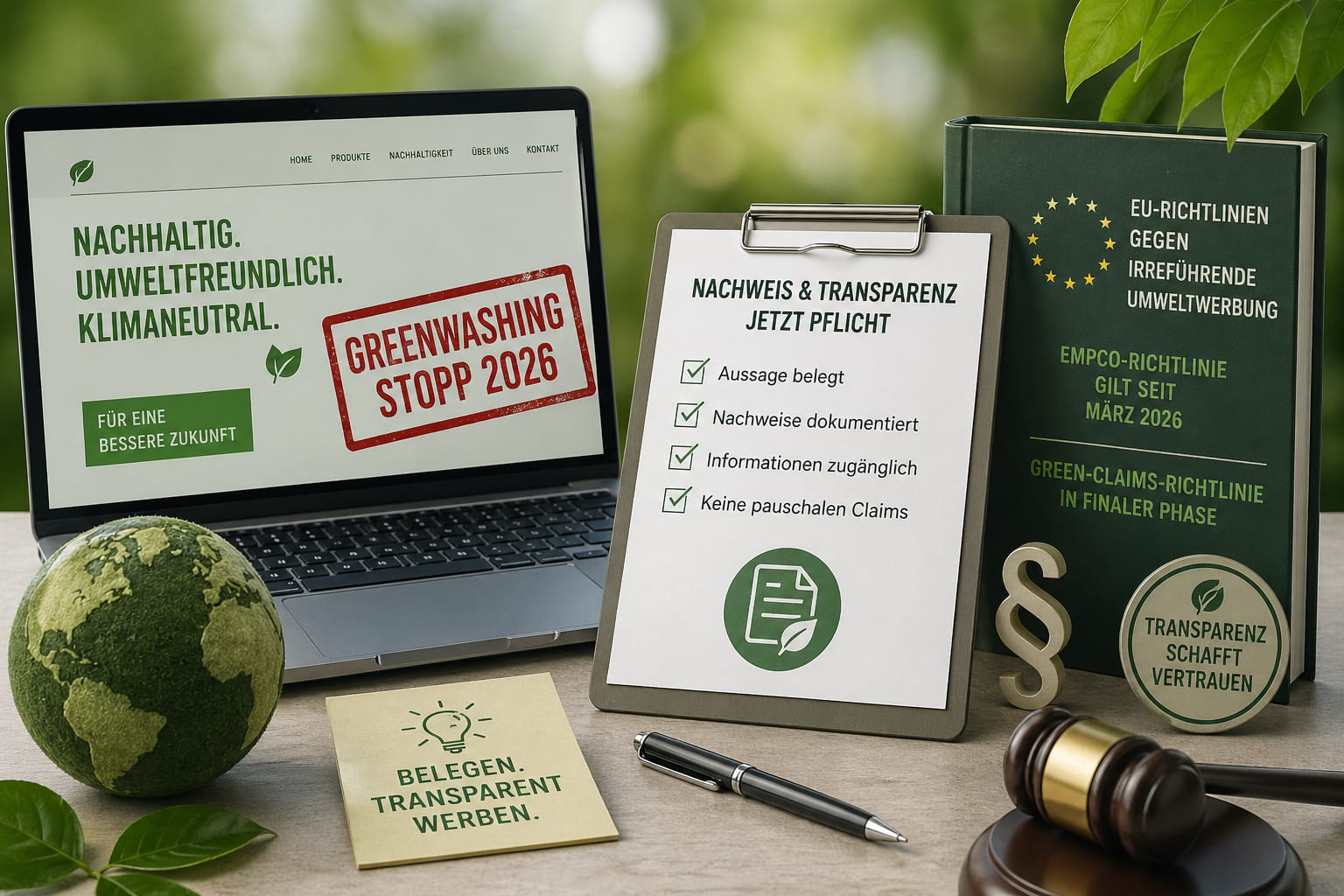 Greenwashing Stopp 2026- Neue Belegpflichten für Umweltwerbung gelten ab sofort