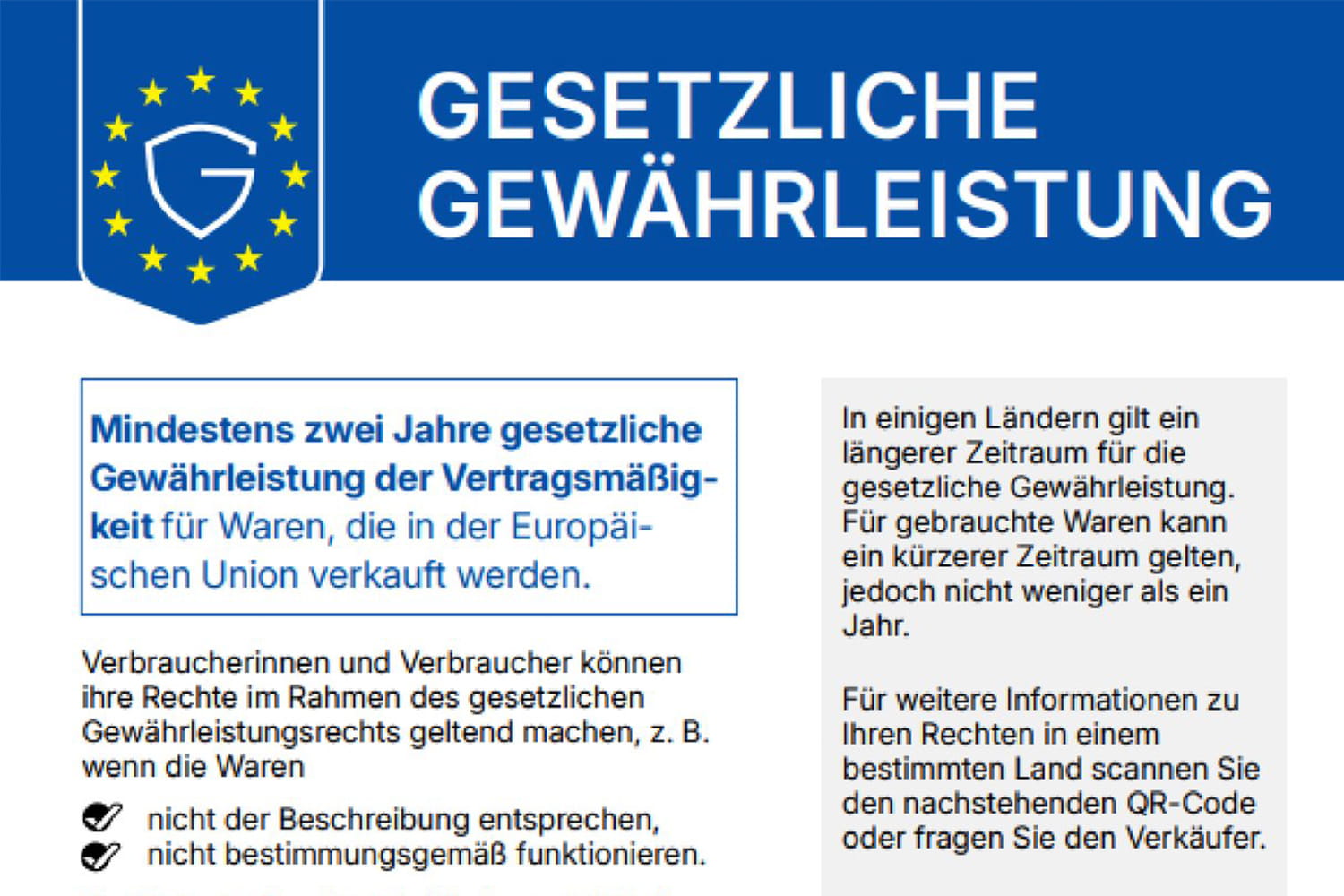 Label Gesetzliche Gewährleistung Vorschau