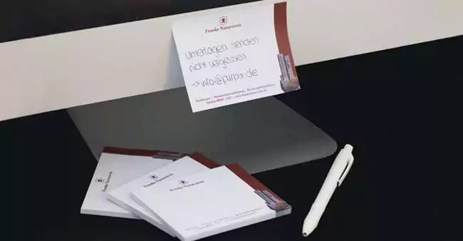 Haftnotizen für Franke Naturstein
