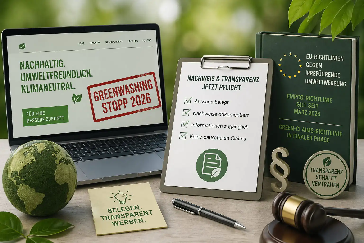 Greenwashing Stopp 2026- Neue Belegpflichten für Umweltwerbung gelten ab sofort